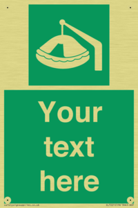 Custom sign Safe condition Davit-launched liferaft